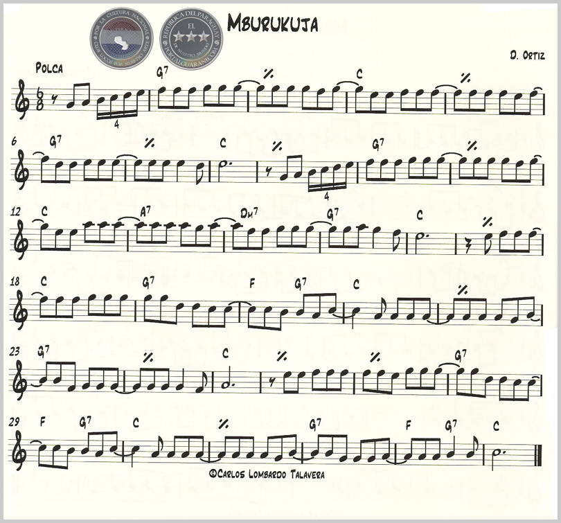 MBURUKUJA (PARTITURA) - POLCA DE DEMETRIO ORTÍZ