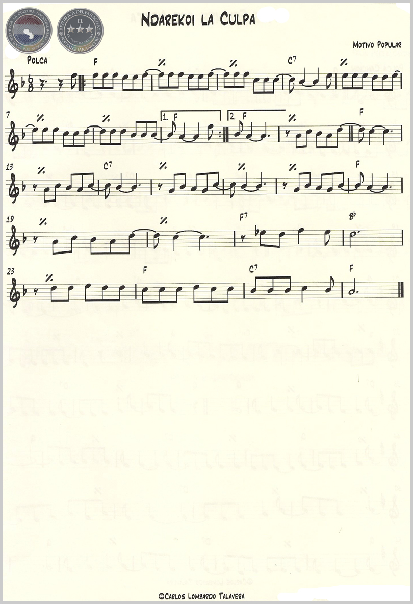 NDAREKOI LA CULPA (PARTITURA)