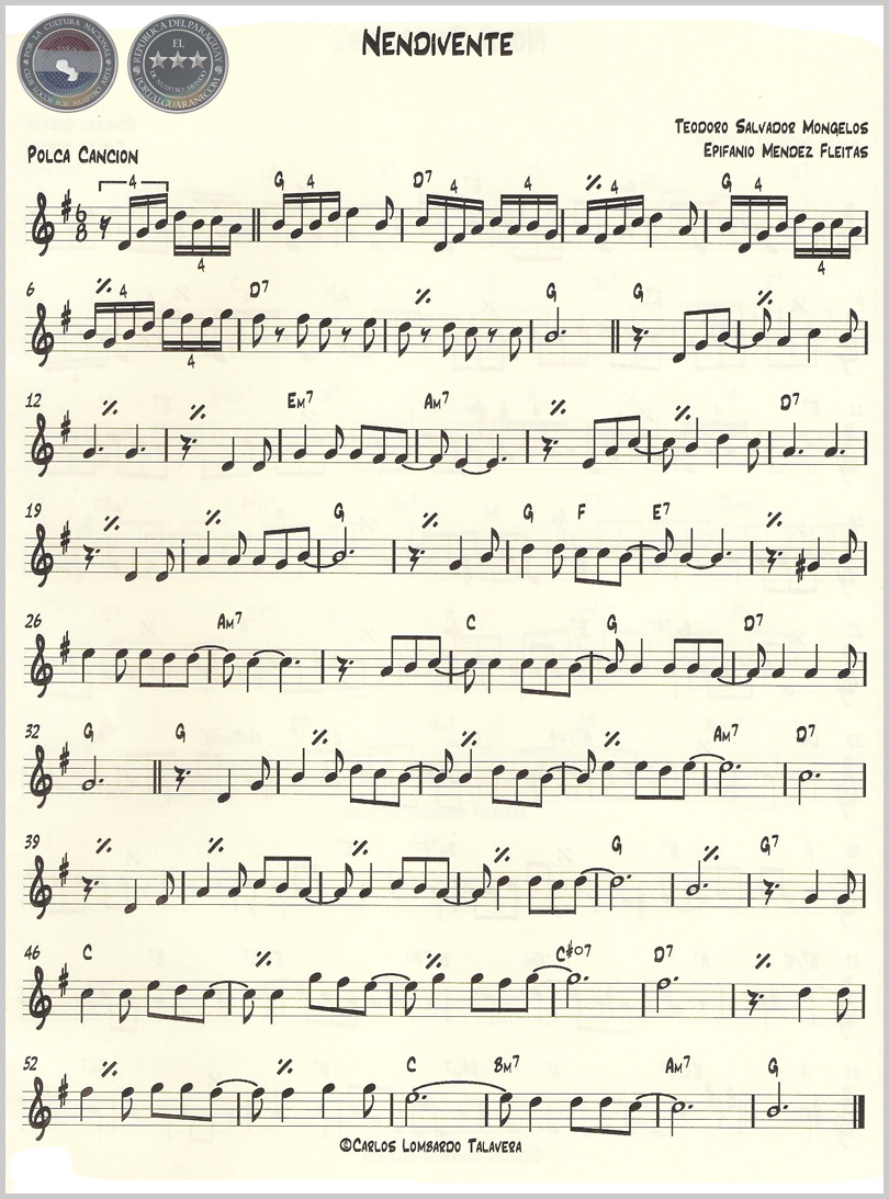 NENDIVENTE (PARTITURA) - POLCA DE TEODORO SALVADOR MONGÉLOS