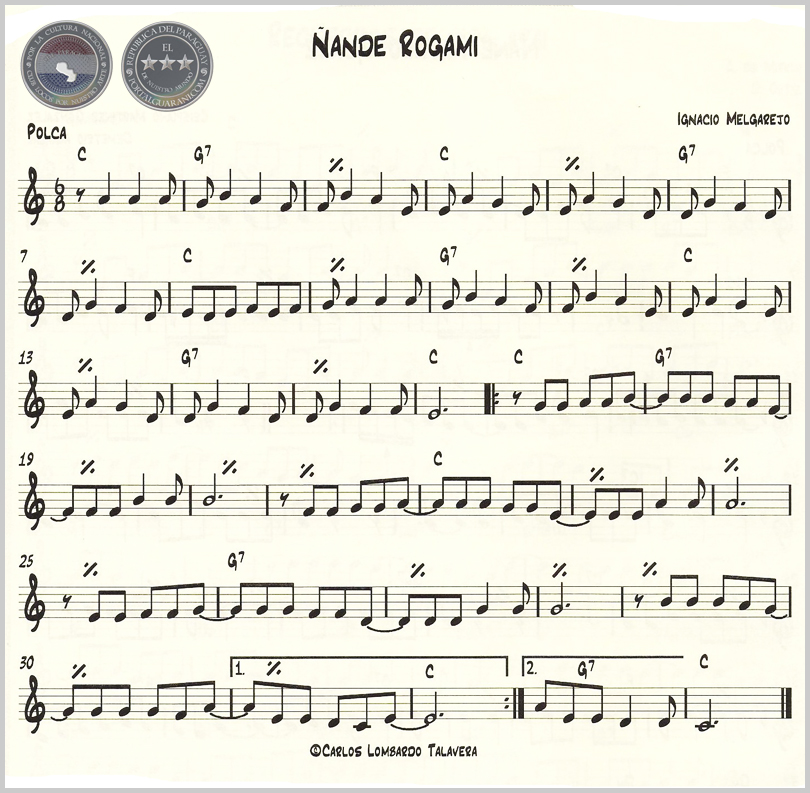 ÑANDE ROGAMI (PARTITURA) - POLCA DE IGNACIO MELGAREJO