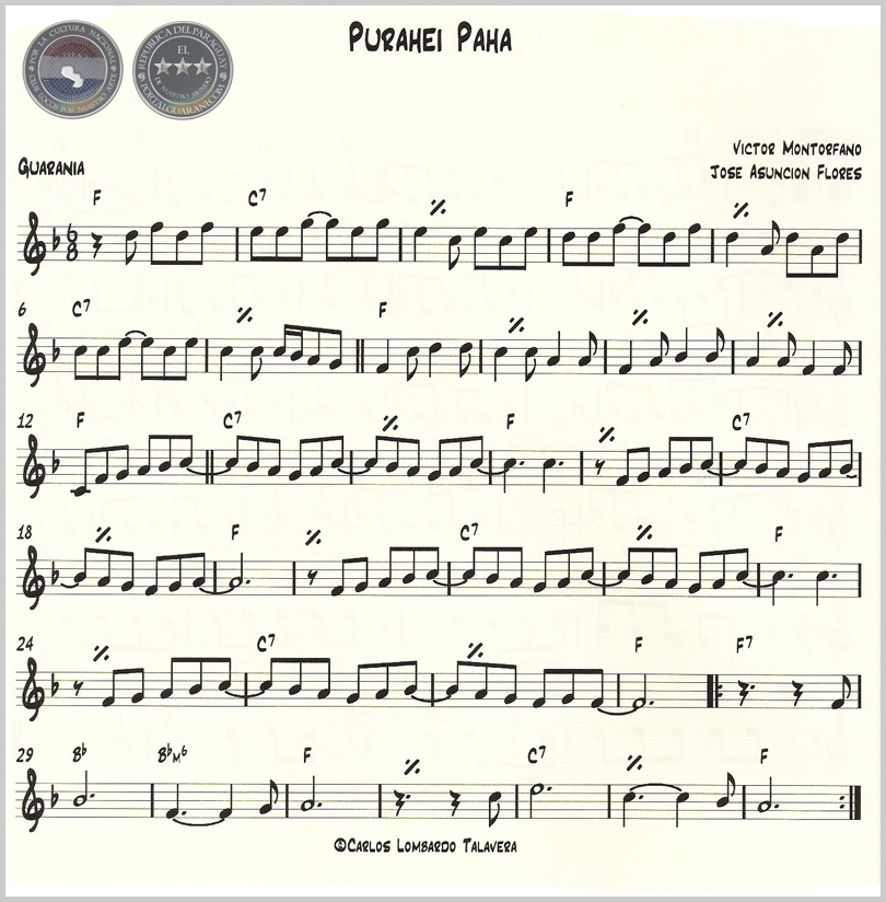 PURAHÉI PAHA (PARTITURA) - VÍCTOR MONTÓRFANO - JOSÉ ASUNCIÓN FLORES