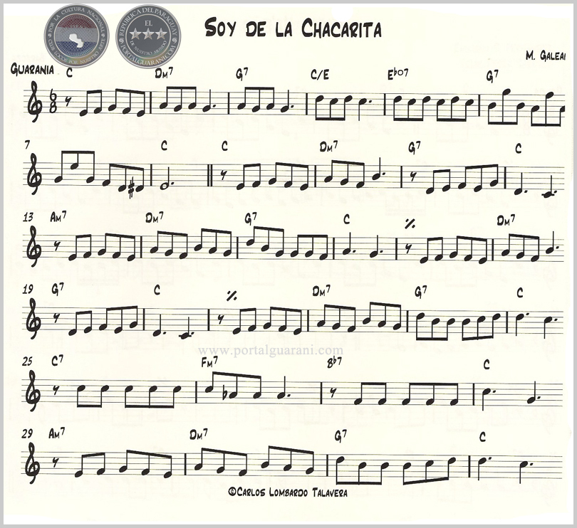SOY DE LA CHACARITA (PARTITURA) - MANECO GALEANO