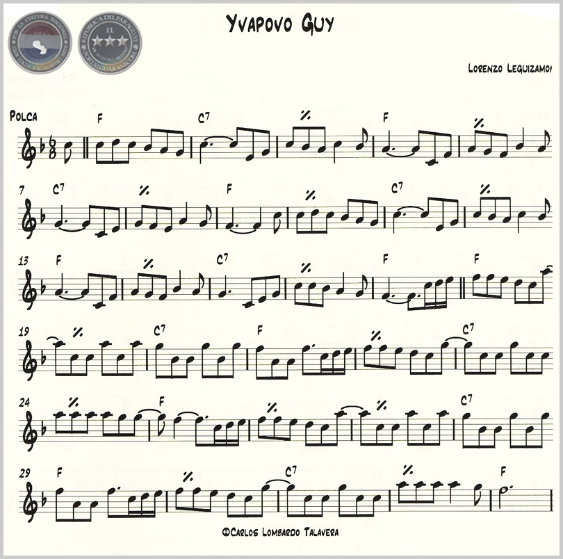 YVAPOVO GUY (PARTITURA) - POLCA DE LORENZO LEGUIZAMÓN