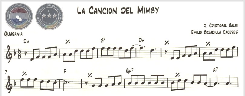LA CANCIÓN DEL MIMBY (PARTITURA) - EMILIO BOBADILLA CÁCERES
