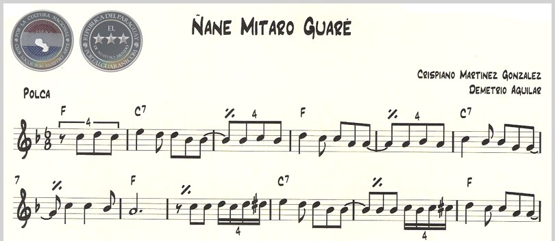 ÑANE MITARO GUARE (PARTITURA) - POLCA DE CRISPINIANO MARTÍNEZ GONZÁLEZ