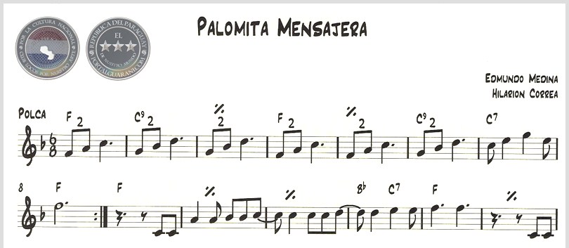 PALOMITA MENSAJERA (PARTITURA) - POLCA DE EDMUNDO MEDINA