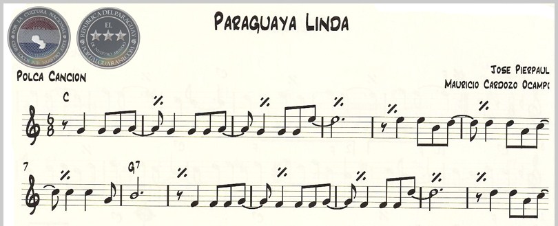 PARAGUAYA LINDA (PARTITURA) - POLCA CANCIÓN DE MAURICIO CARDOZO OCAMPO