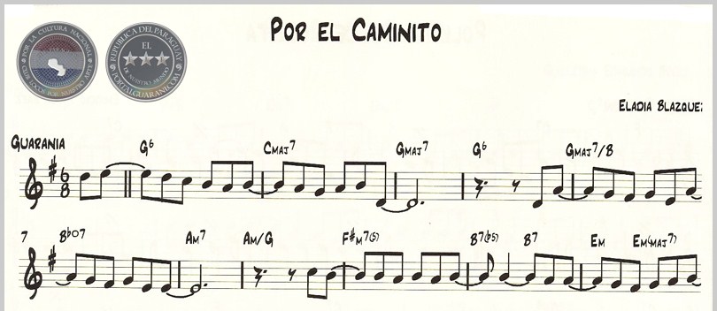 POR EL CAMINITO (PARTITURA) - GUARANIA DE ELADIA BLÁZQUEZ