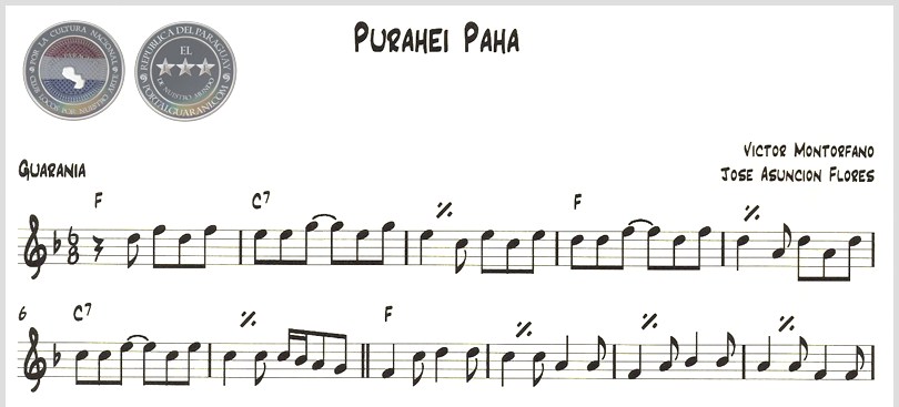 PURAHÉI PAHA (PARTITURA) - VÍCTOR MONTÓRFANO - JOSÉ ASUNCIÓN FLORES