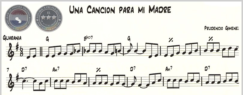 UNA CANCIÓN PARA MI MADRE (PARTITURA) - GUARANIA DE PRUDENCIO GIMÉNEZ
