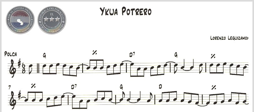 YKUA POTRERO (PARTITURA) - POLCA DE LORENZO LEGUIZAMÓN
