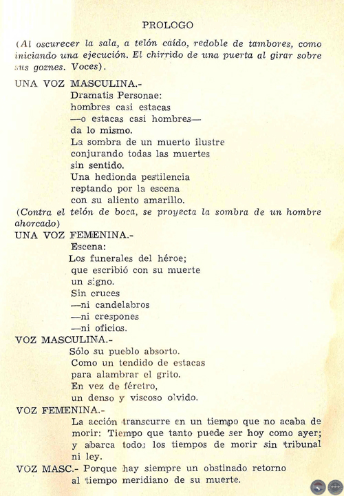 TEATRO BREVE, 1969 - PLÁ/DOMÍNGUEZ - CANTATA HEROICA DE RAMIRO DOMÍNGUEZ